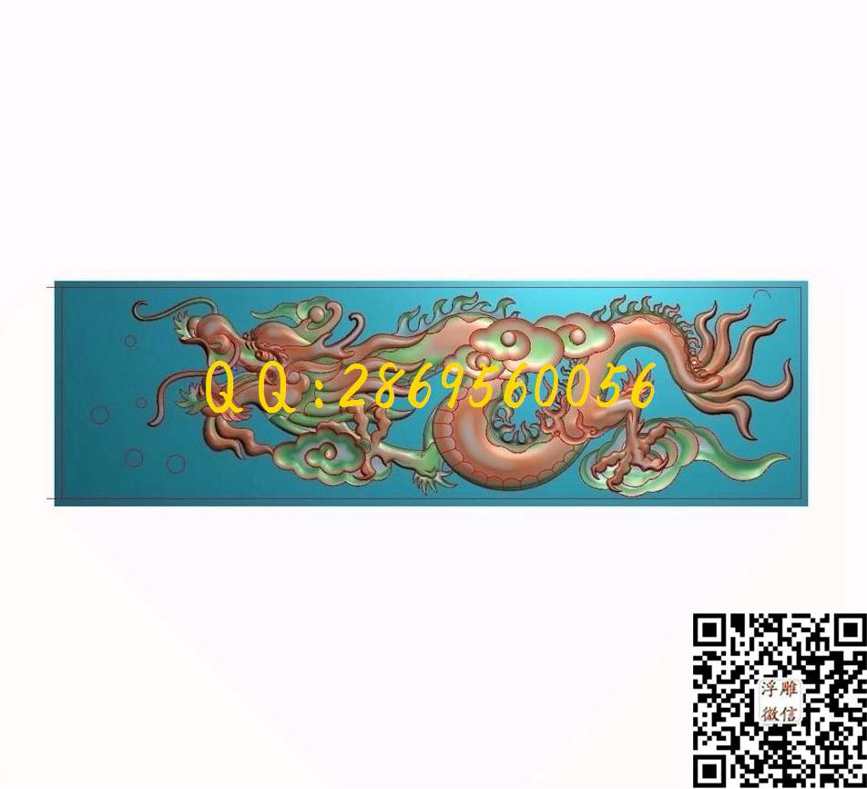 镇龙单龙 218-60-2_龙凤呈祥仿古龙凤门板背板精雕图浮雕图